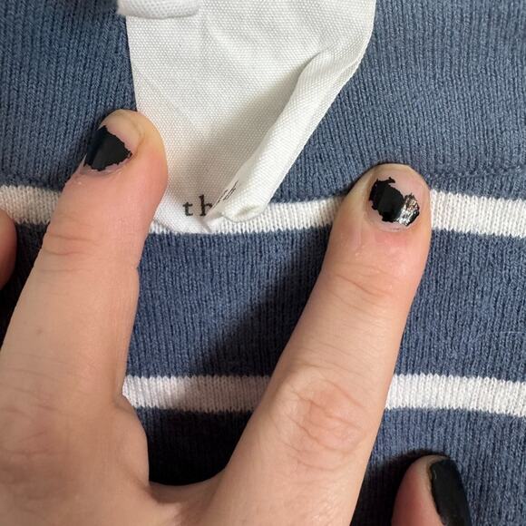 Thought Blue & White Striped Sweater Women’s Large - Picture 4 of 6